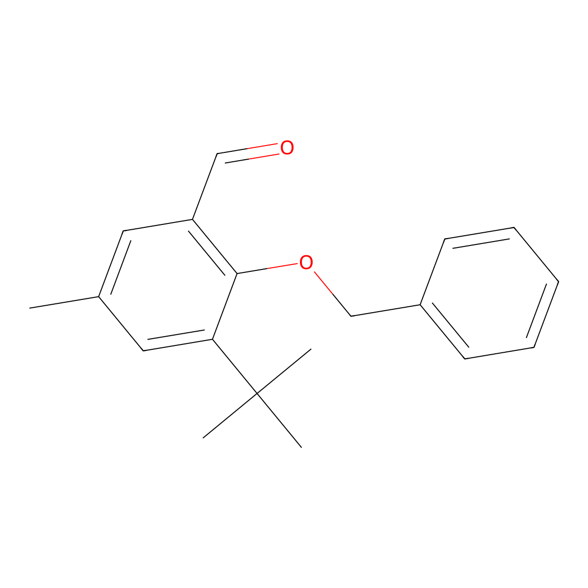 3-(1,1-Dimethylethyl)-5-methyl-2-(phenylmethoxy)benzaldehyde molecular structure, CAS 831242-96-7