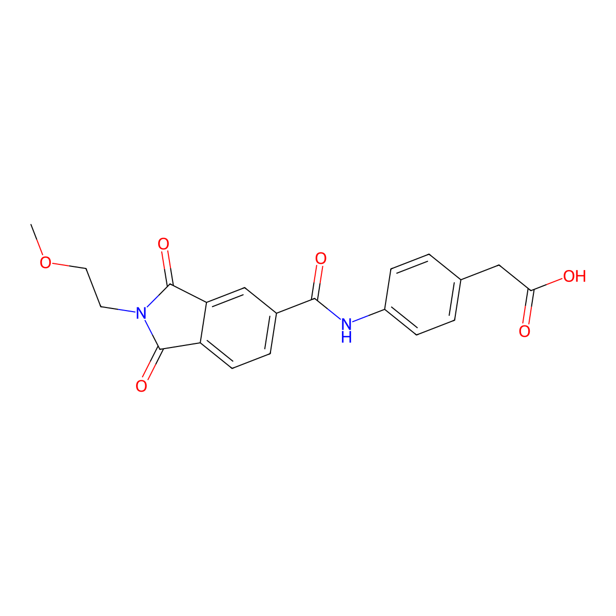 [4-({[2-(2-methoxyethyl)-1,3-dioxo-2,3-dihydro-1H-isoindol-5-yl]carbonyl}amino)phenyl]acetic acid molecular structure, CAS 831243-02-8
