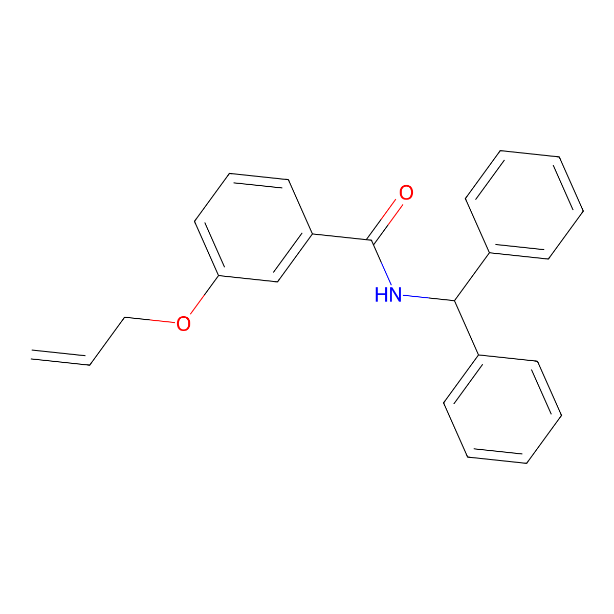 N-benzhydryl-3-prop-2-enoxybenzamide molecular structure, CAS 831243-09-5
