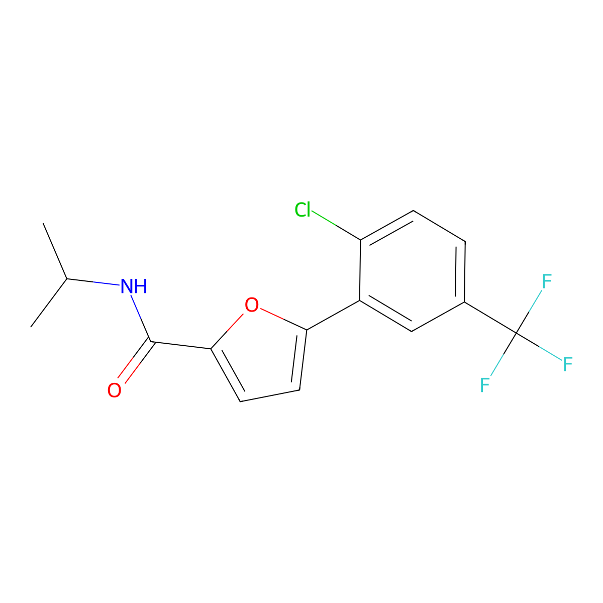5-[2-chloro-5-(trifluoromethyl)phenyl]-N-isopropyl-2-furamide molecular structure, CAS 831243-20-0