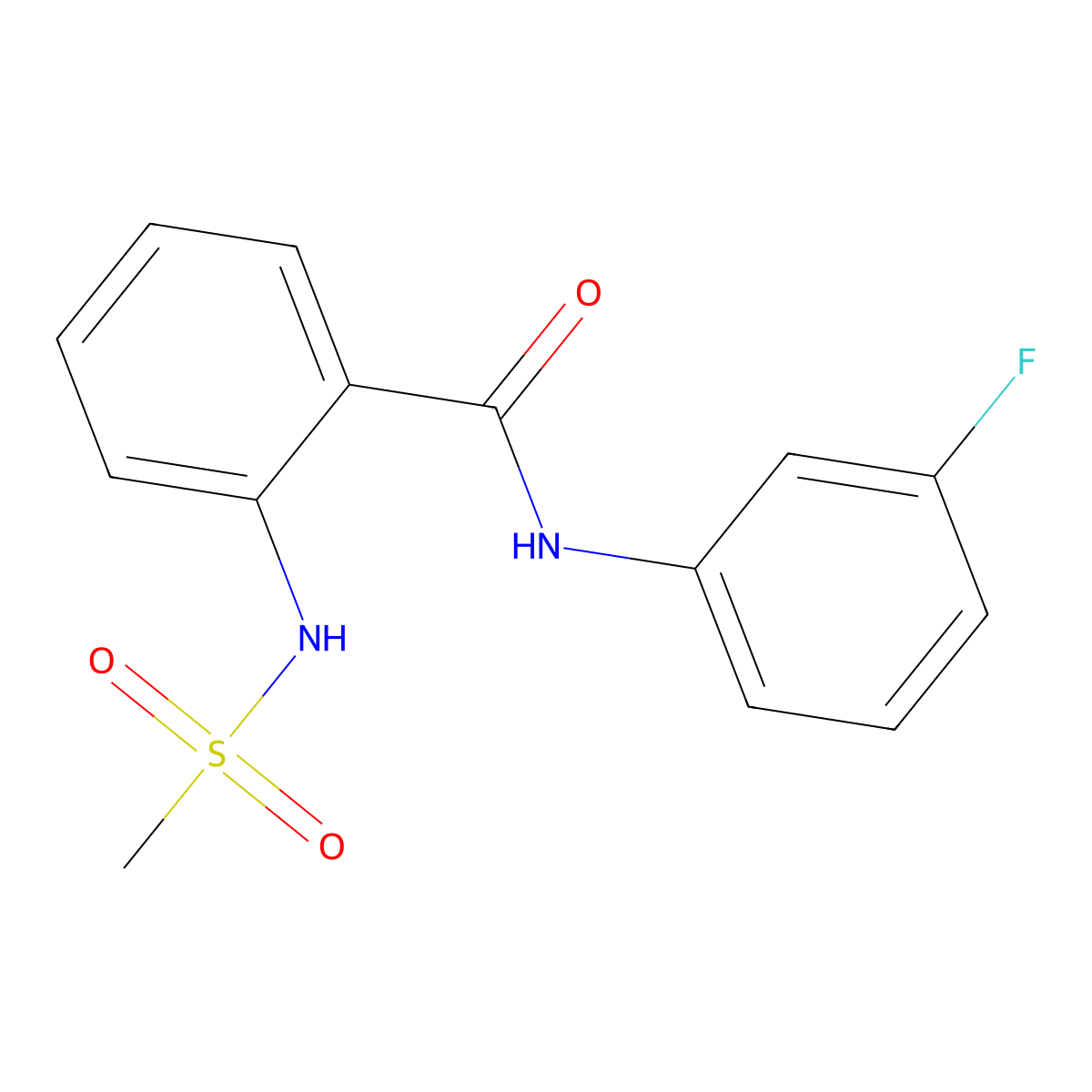 N-(3-fluorophenyl)-2-(methanesulfonamido)benzamide molecular structure, CAS 831243-27-7