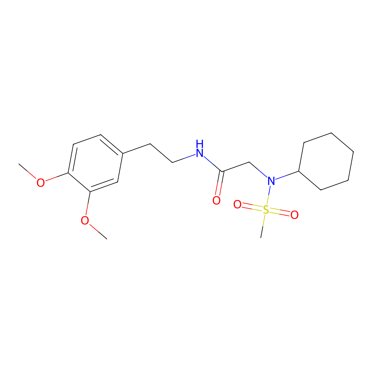 2-[cyclohexyl(methylsulfonyl)amino]-N-[2-(3,4-dimethoxyphenyl)ethyl]acetamide molecular structure, CAS 831243-37-9