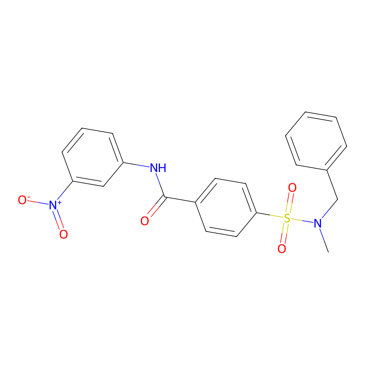 4-[benzyl(methyl)sulfamoyl]-N-(3-nitrophenyl)benzamide molecular structure, CAS 831243-72-2