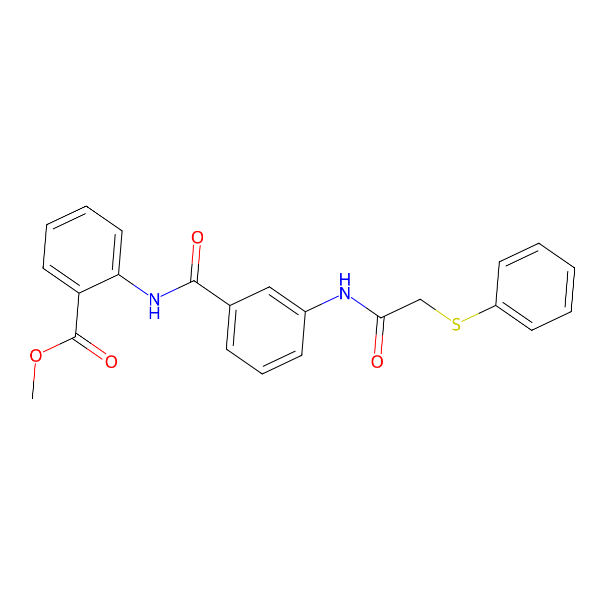 Methyl 2-{[(3-{[(phenylsulfanyl)acetyl]amino}phenyl)carbonyl]amino}benzoate molecular structure, CAS 831244-04-3