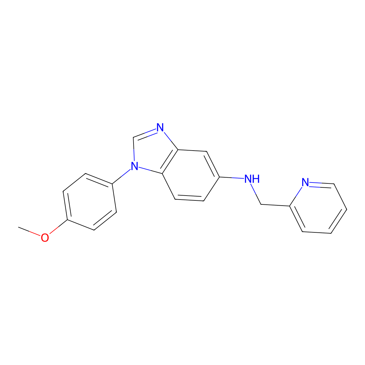 1-(4-methoxyphenyl)-N-(pyridin-2-ylmethyl)benzimidazol-5-amine molecular structure, CAS 831244-53-2