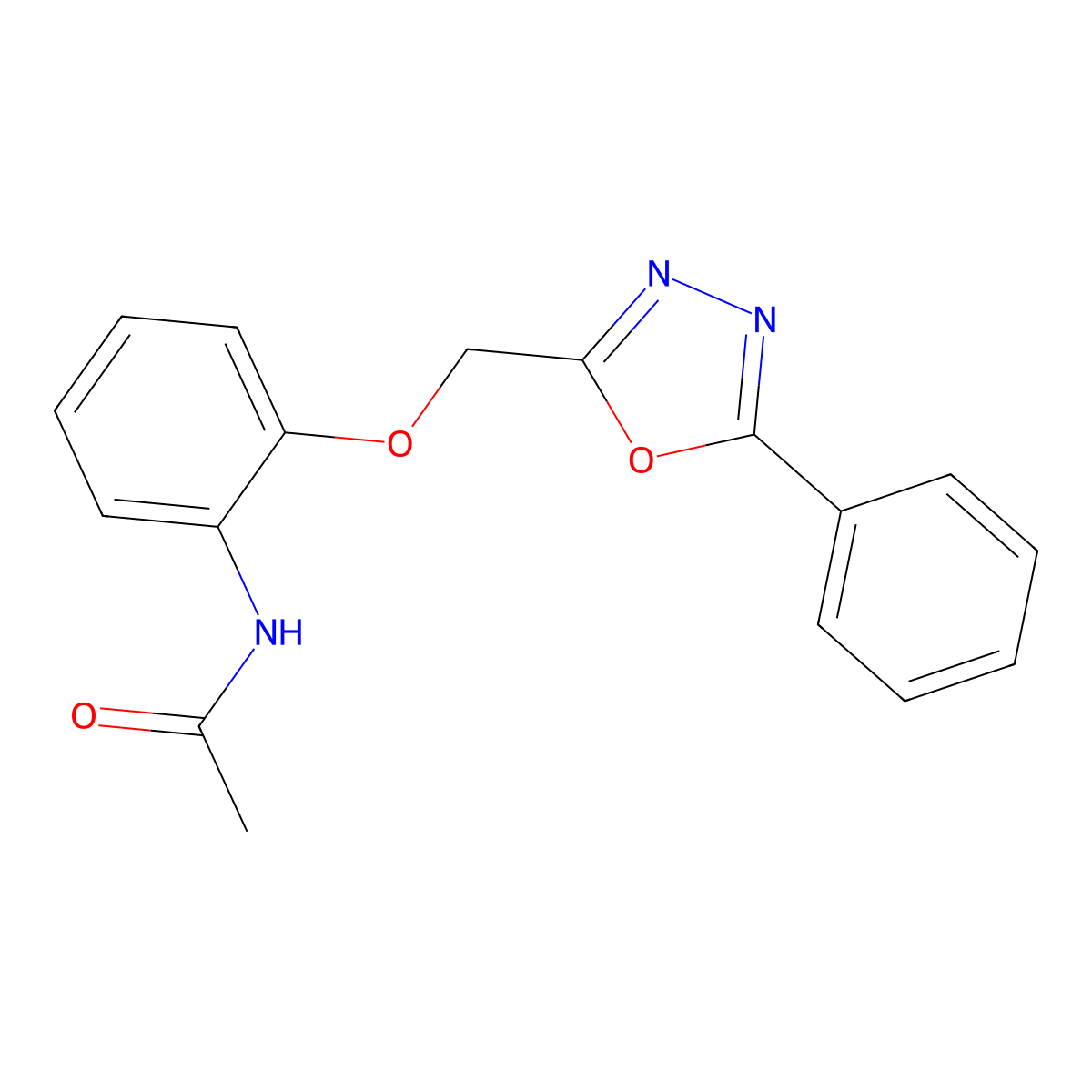 N-{2-[(5-phenyl-1,3,4-oxadiazol-2-yl)methoxy]phenyl}acetamide molecular structure, CAS 831244-59-8