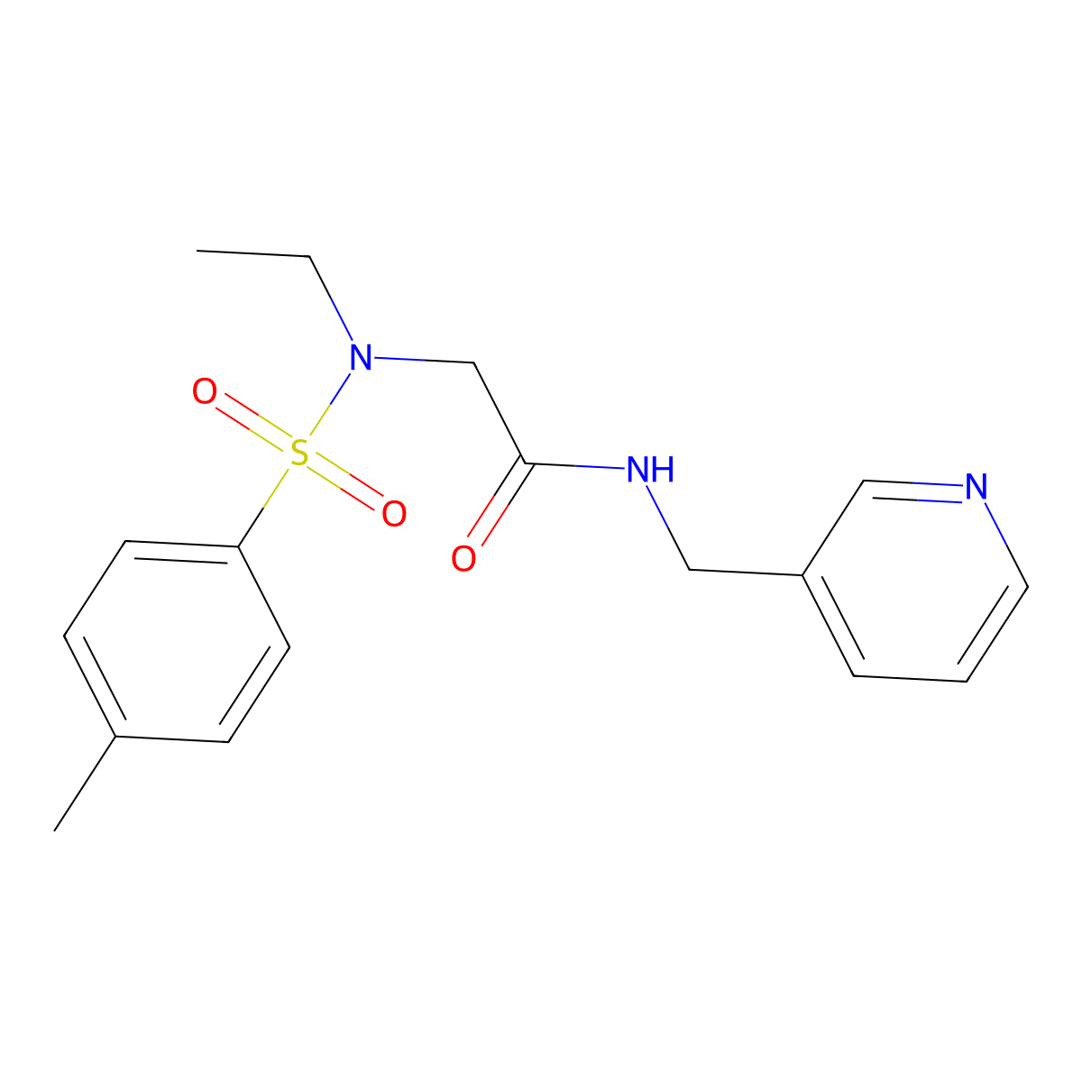 2-[ethyl-(4-methylphenyl)sulfonylamino]-N-(pyridin-3-ylmethyl)acetamide molecular structure, CAS 831244-71-4