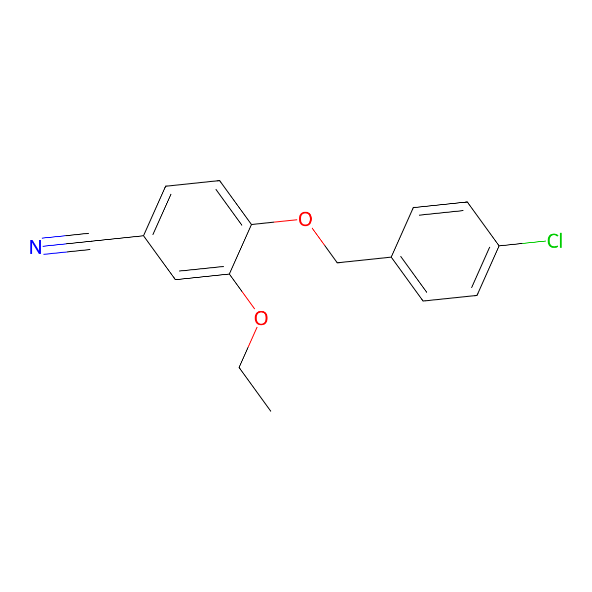 4-[(4-Chlorophenyl)methoxy]-3-ethoxybenzonitrile molecular structure, CAS 831244-85-0