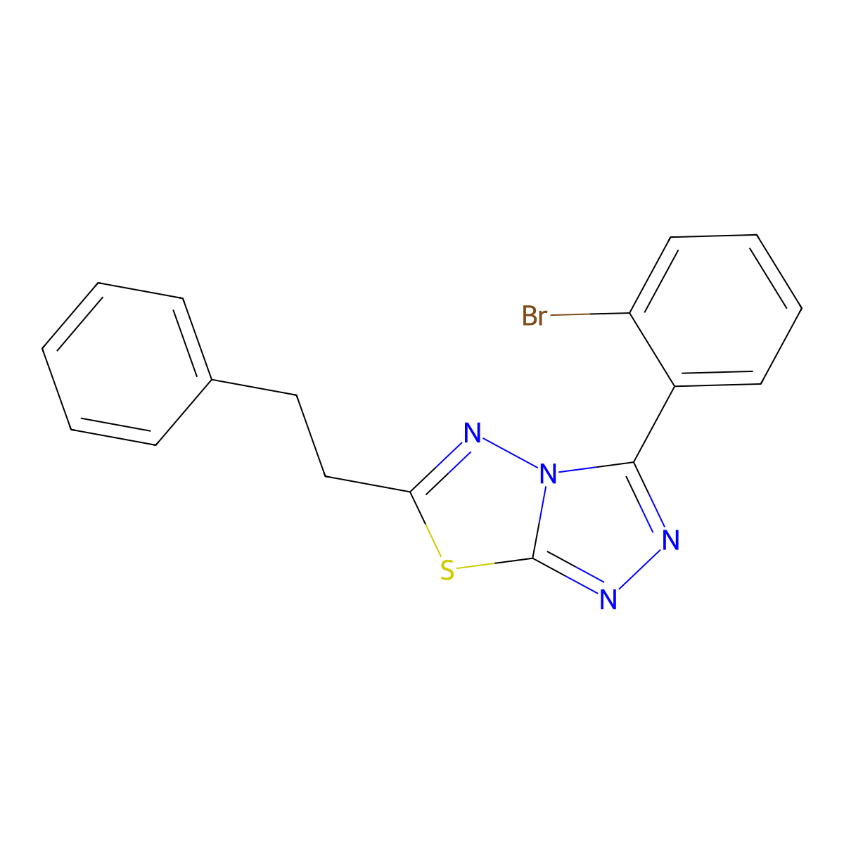 3-(2-Bromophenyl)-6-(2-phenylethyl)[1,2,4]triazolo[3,4-b][1,3,4]thiadiazole molecular structure, CAS 831245-24-0