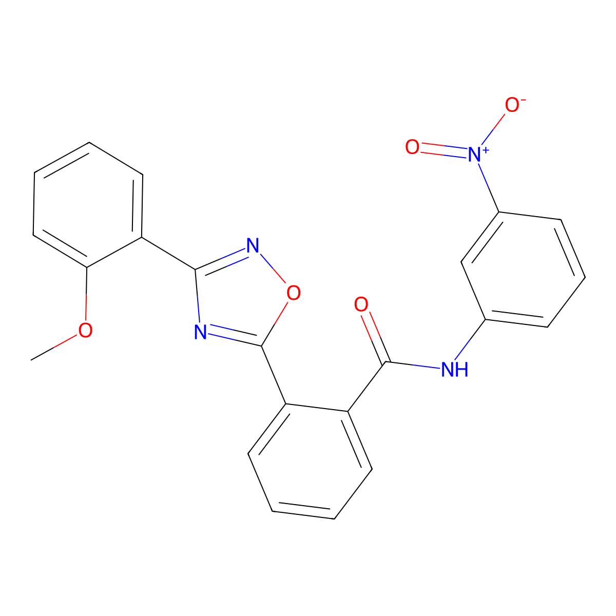 2-[3-(2-methoxyphenyl)-1,2,4-oxadiazol-5-yl]-N-(3-nitrophenyl)benzamide molecular structure, CAS 831245-28-4
