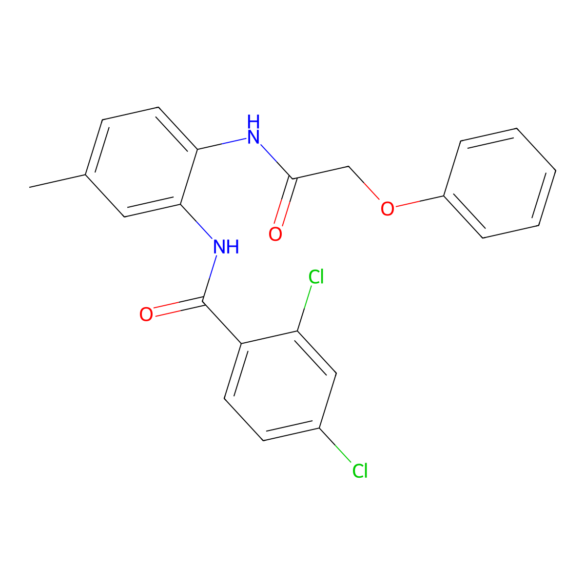 2,4-dichloro-N-[5-methyl-2-[(2-phenoxyacetyl)amino]phenyl]benzamide molecular structure, CAS 831245-32-0