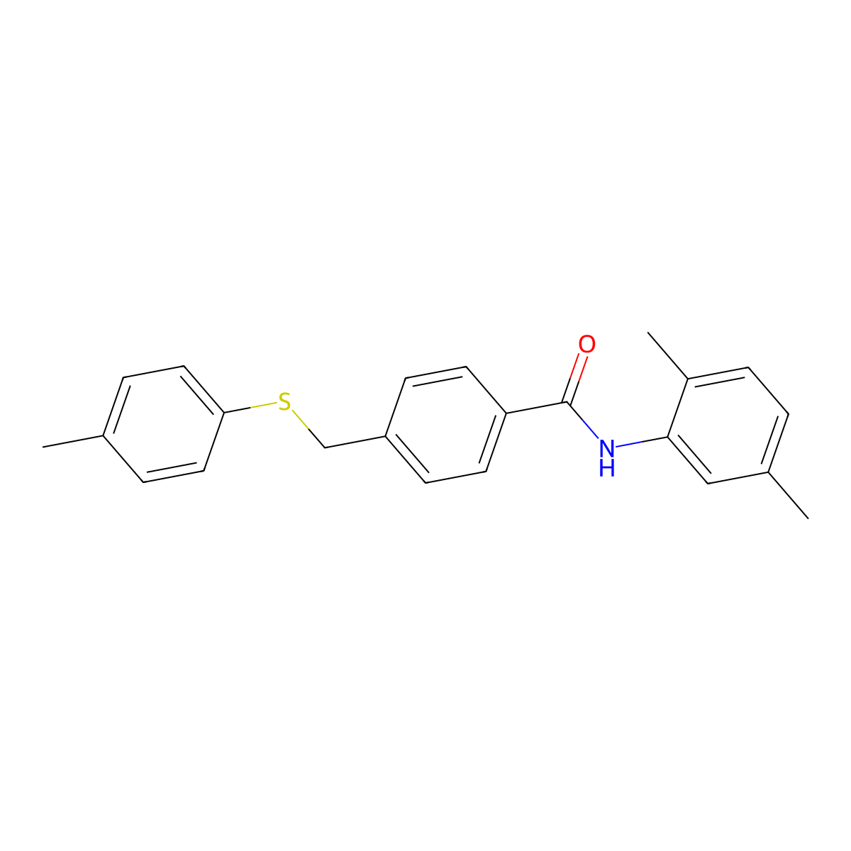 N-(2,5-Dimethylphenyl)-4-[[(4-methylphenyl)thio]methyl]benzamide molecular structure, CAS 831245-33-1