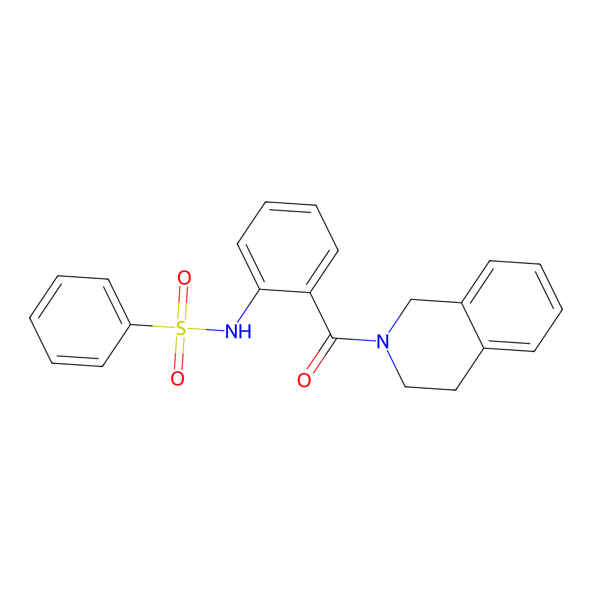 N-[2-(3,4-dihydro-1H-isoquinoline-2-carbonyl)phenyl]benzenesulfonamide molecular structure, CAS 831245-35-3