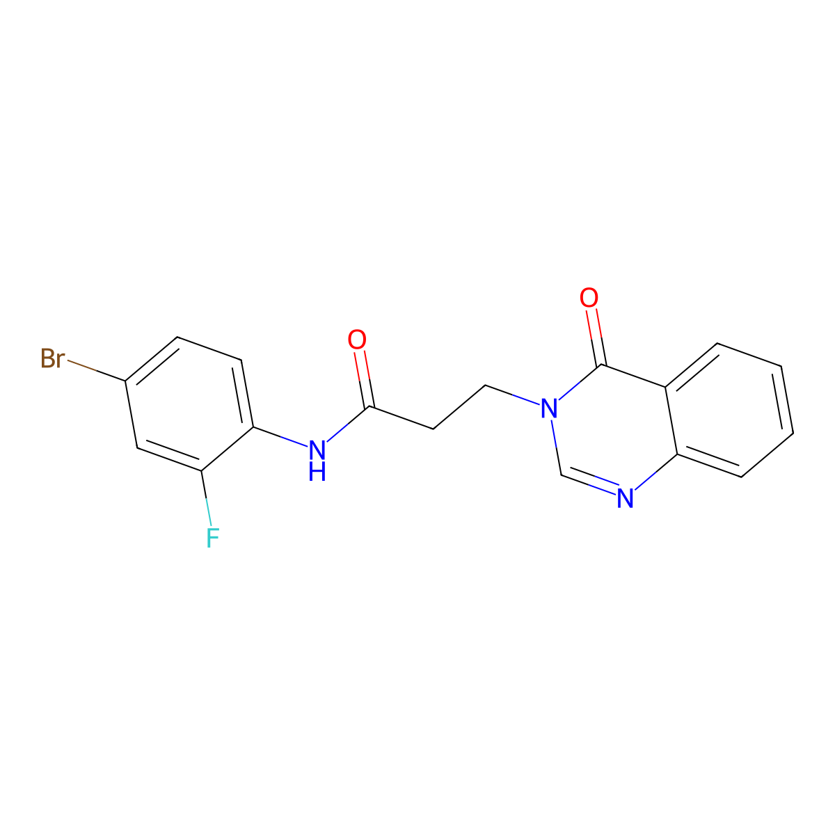 N-(4-bromo-2-fluorophenyl)-3-(4-oxoquinazolin-3-yl)propanamide molecular structure, CAS 831245-43-3