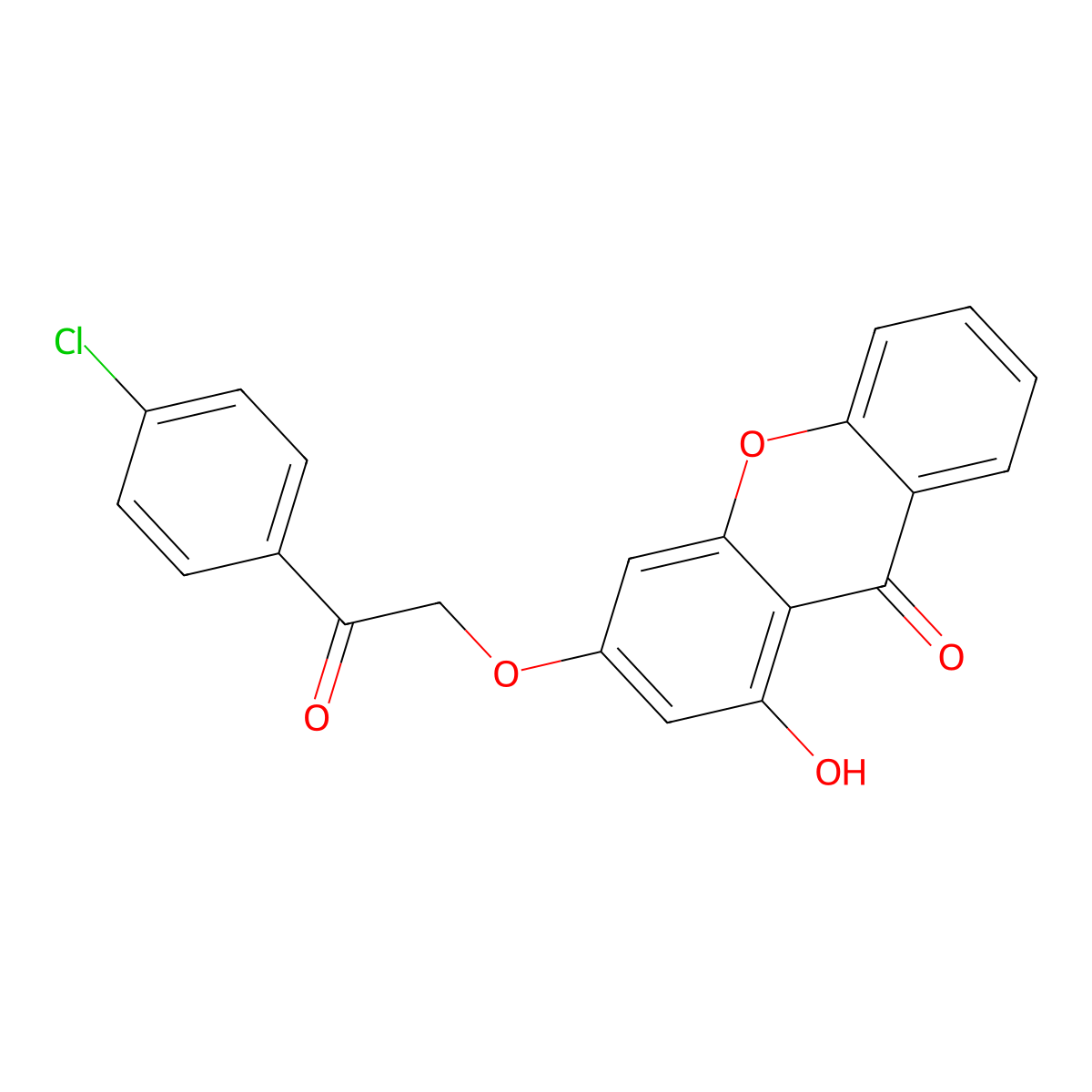 3-[2-(4-Chlorophenyl)-2-oxoethoxy]-1-hydroxy-9-xanthenone molecular structure, CAS 831245-78-4