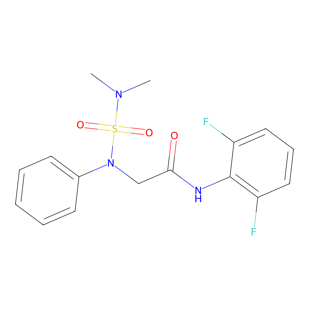 N-(2,6-difluorophenyl)-2-[N-(dimethylsulfamoyl)anilino]acetamide molecular structure, CAS 831245-80-8