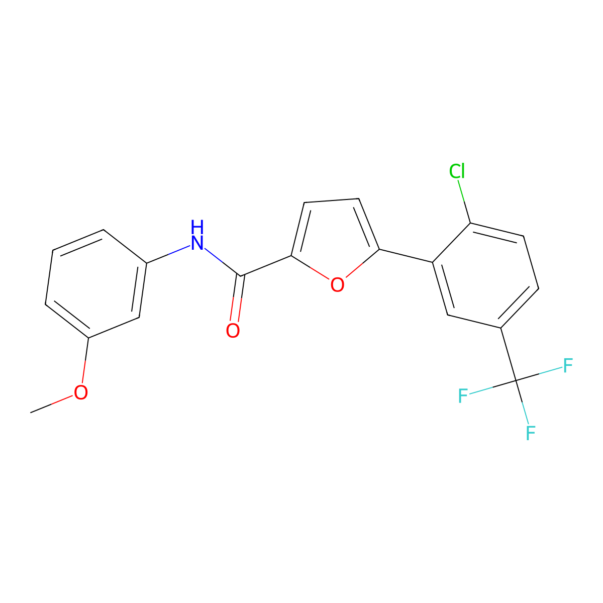 5-[2-chloro-5-(trifluoromethyl)phenyl]-N-(3-methoxyphenyl)furan-2-carboxamide molecular structure, CAS 831245-86-4