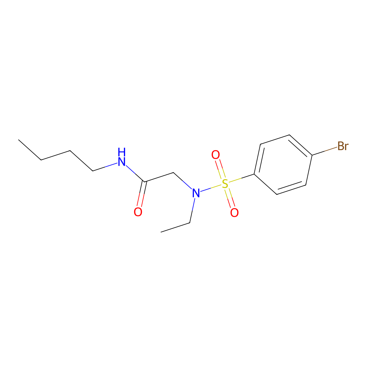 2-[(4-bromophenyl)sulfonyl-ethylamino]-N-butylacetamide molecular structure, CAS 831246-20-9