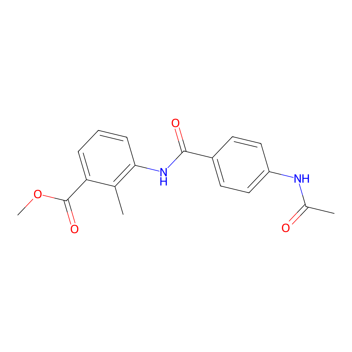 Methyl 3-({[4-(acetylamino)phenyl]carbonyl}amino)-2-methylbenzoate molecular structure, CAS 831246-40-3