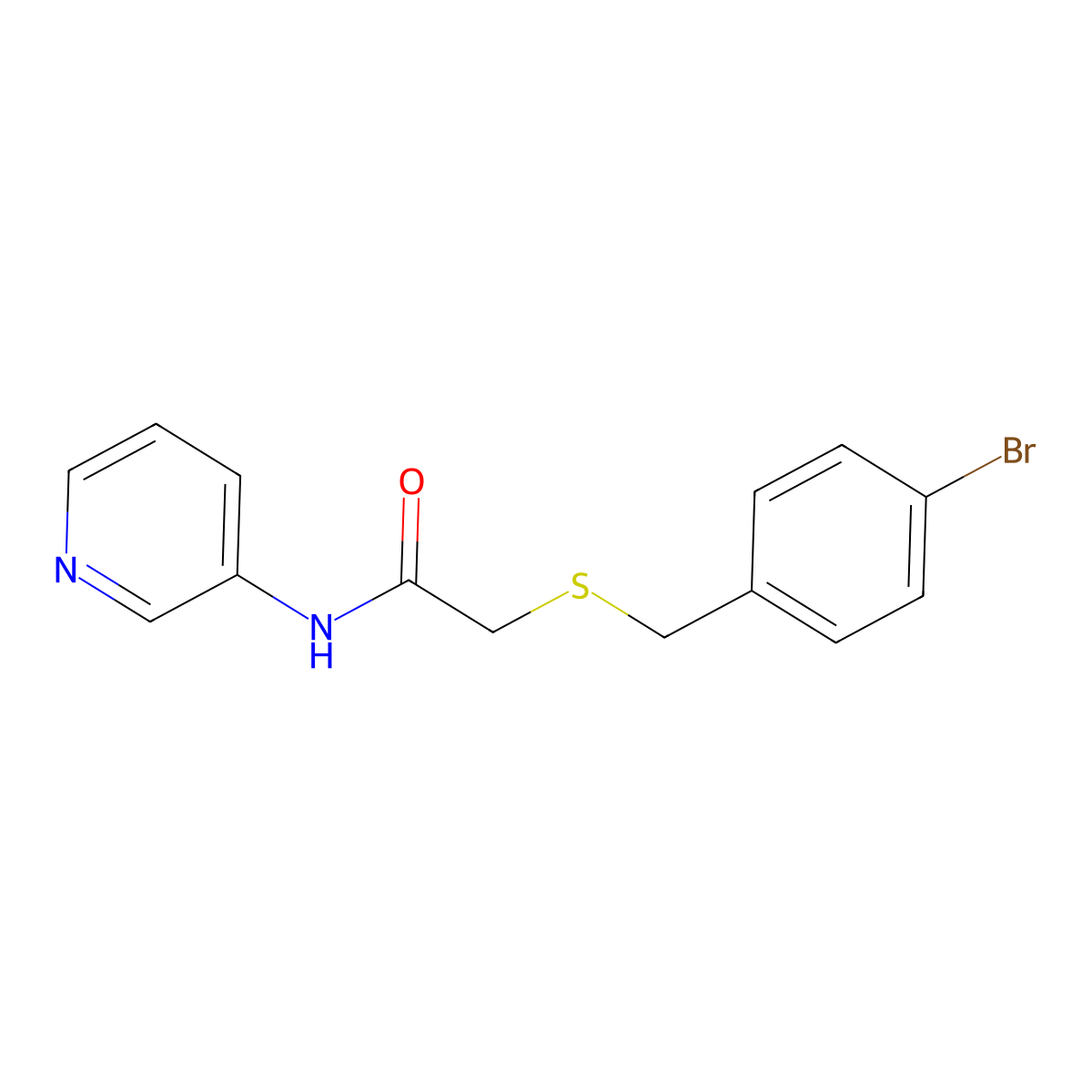 2-[(4-bromobenzyl)sulfanyl]-N-(pyridin-3-yl)acetamide molecular structure, CAS 831246-55-0