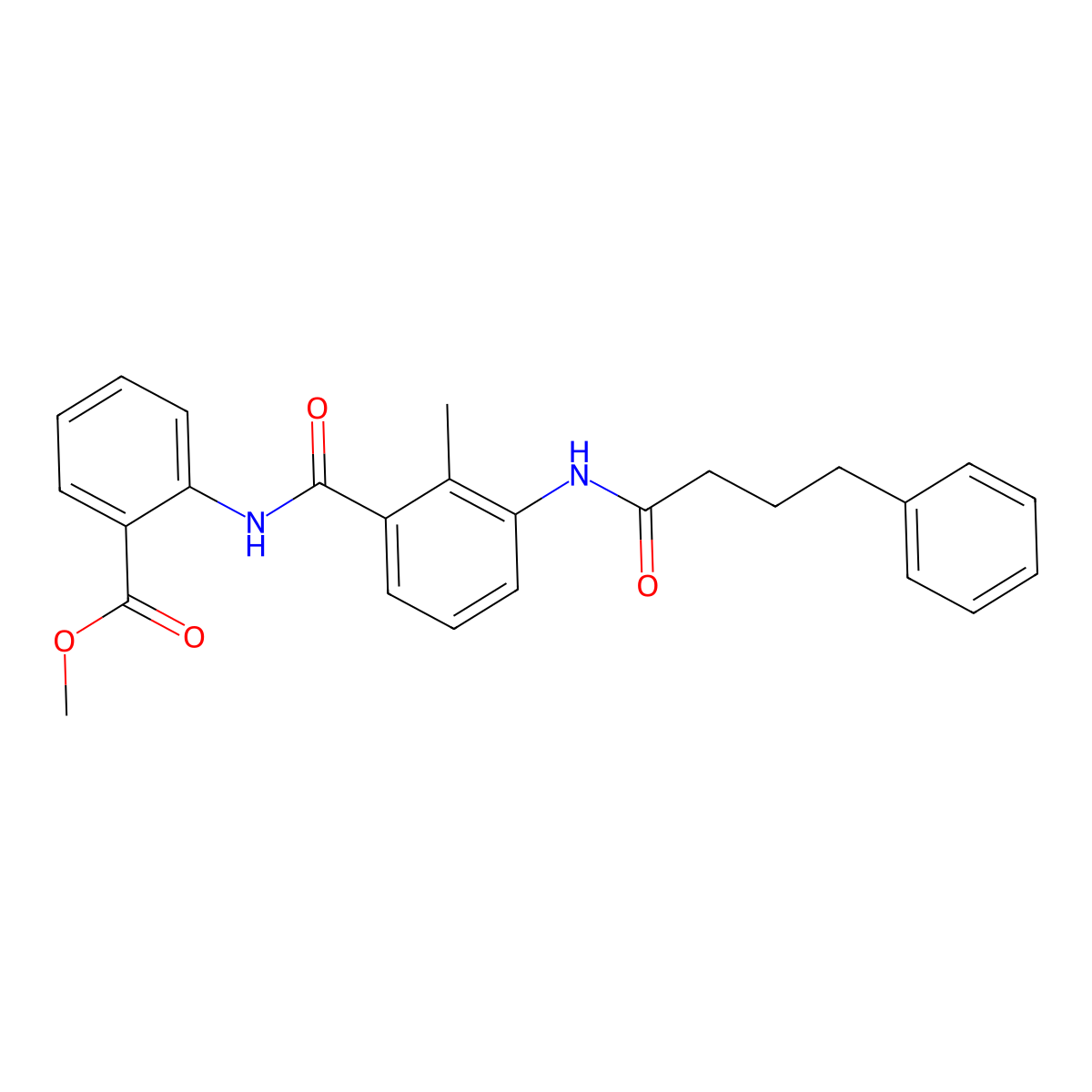 Methyl 2-[({2-methyl-3-[(4-phenylbutanoyl)amino]phenyl}carbonyl)amino]benzoate molecular structure, CAS 831247-08-6