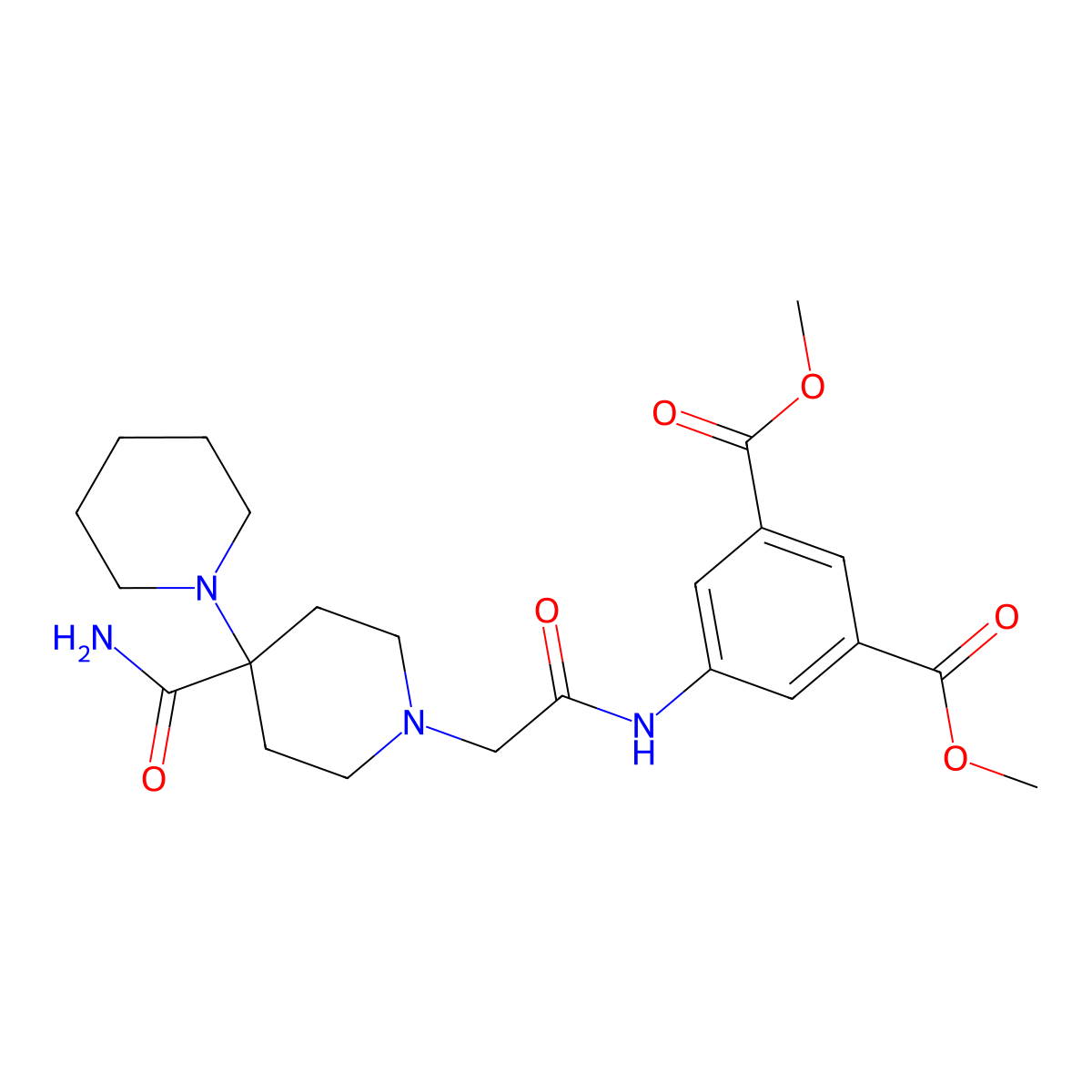 Dimethyl 5-({[4'-(aminocarbonyl)-1,4'-bipiperidin-1'-yl]acetyl}amino)isophthalate molecular structure, CAS 831247-38-2