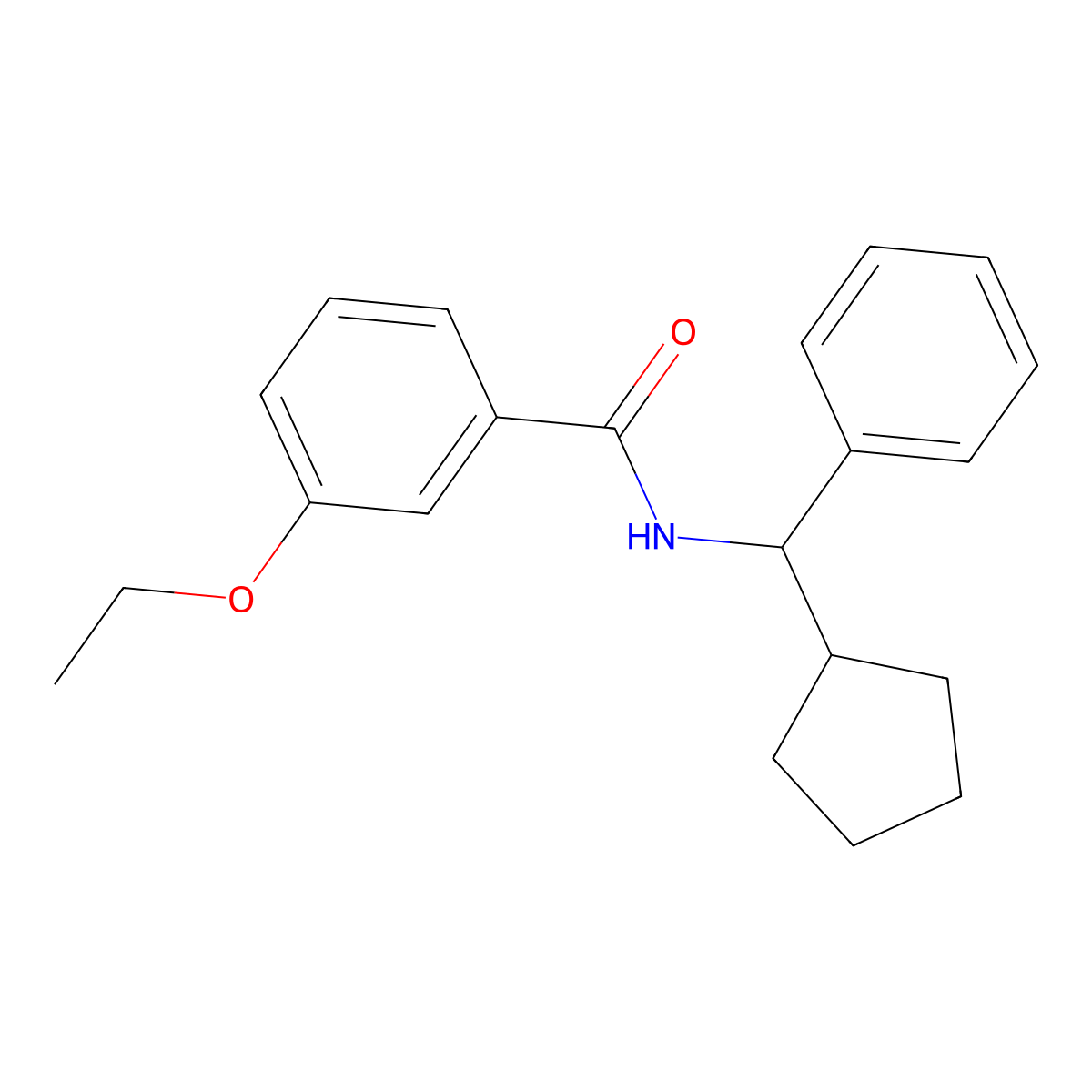 N-[cyclopentyl(phenyl)methyl]-3-ethoxybenzamide molecular structure, CAS 831247-54-2