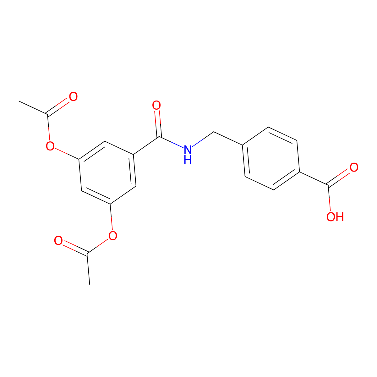 4-{[(3,5-Diacetyloxyphenyl)carbonylamino]methyl}benzoic acid molecular structure, CAS 831247-58-6