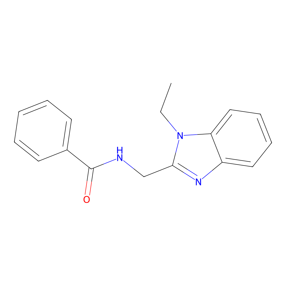 N-[(1-ethylbenzimidazol-2-yl)methyl]benzamide molecular structure, CAS 831247-62-2