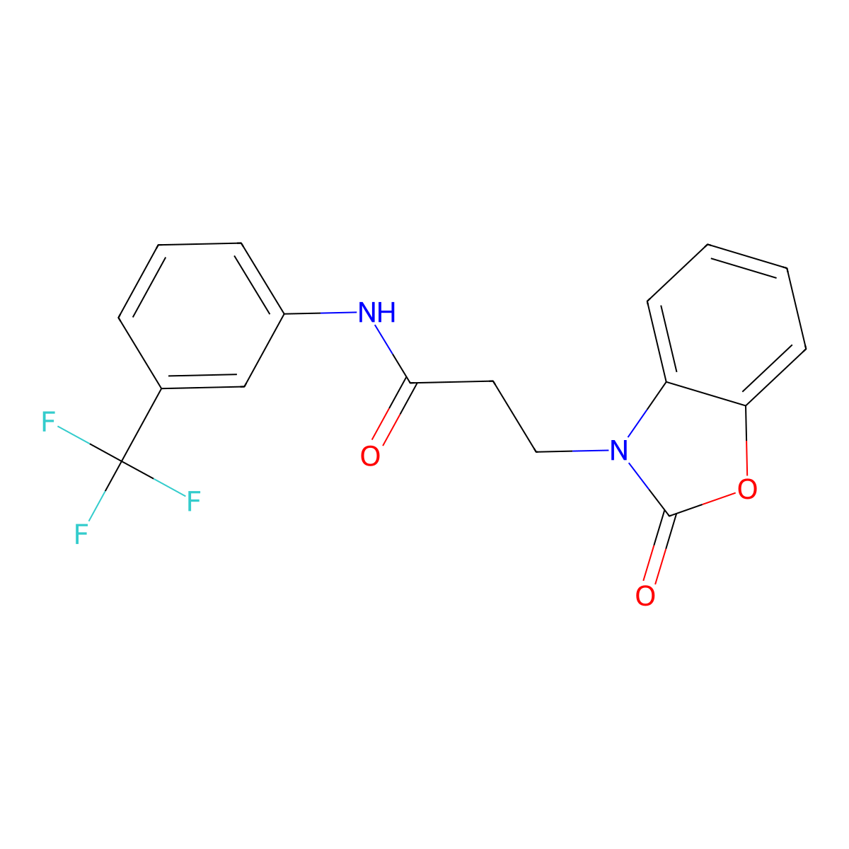 3-(2-oxo-1,3-benzoxazol-3-yl)-N-[3-(trifluoromethyl)phenyl]propanamide molecular structure, CAS 831247-76-8