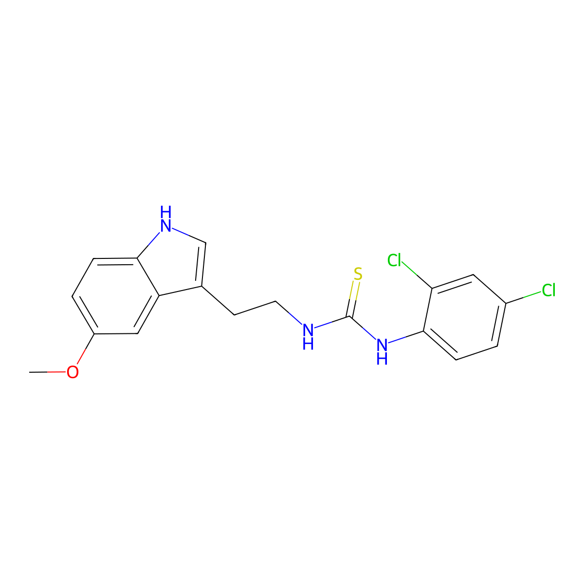 1-(2,4-dichlorophenyl)-3-[2-(5-methoxy-1H-indol-3-yl)ethyl]thiourea molecular structure, CAS 831247-82-6