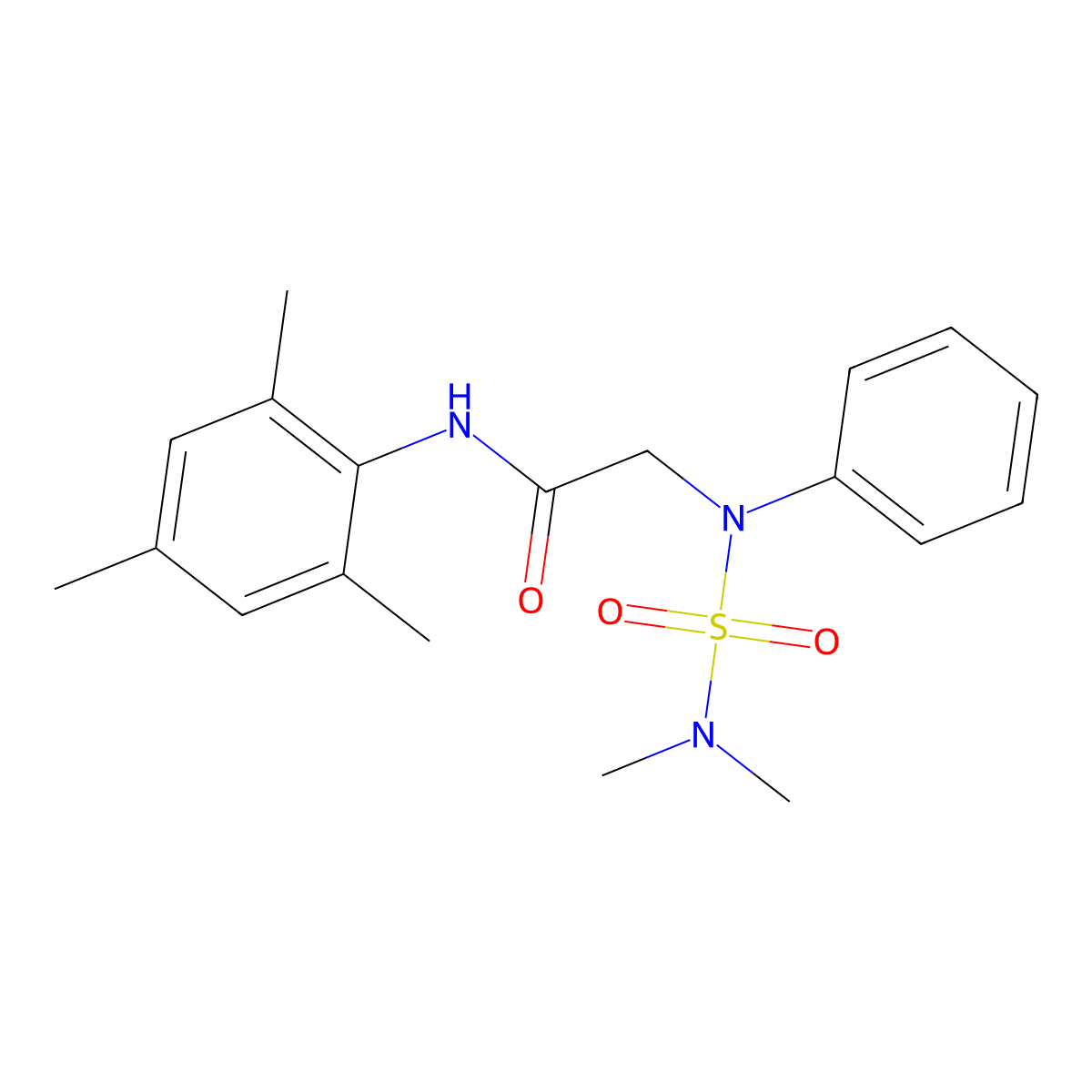 2-[N-(dimethylsulfamoyl)anilino]-N-(2,4,6-trimethylphenyl)acetamide molecular structure, CAS 831248-08-9