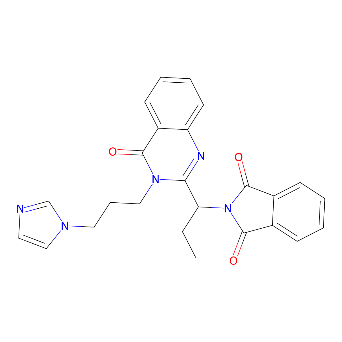 2-[1-[3-(3-Imidazol-1-ylpropyl)-4-oxoquinazolin-2-yl]propyl]isoindole-1,3-dione molecular structure, CAS 831248-31-8