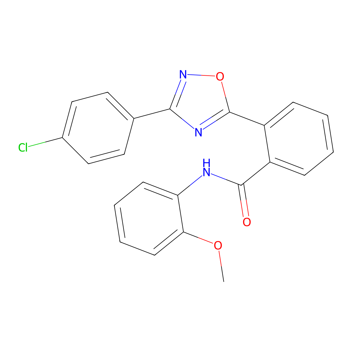 2-[3-(4-chlorophenyl)-1,2,4-oxadiazol-5-yl]-N-(2-methoxyphenyl)benzamide molecular structure, CAS 831248-32-9