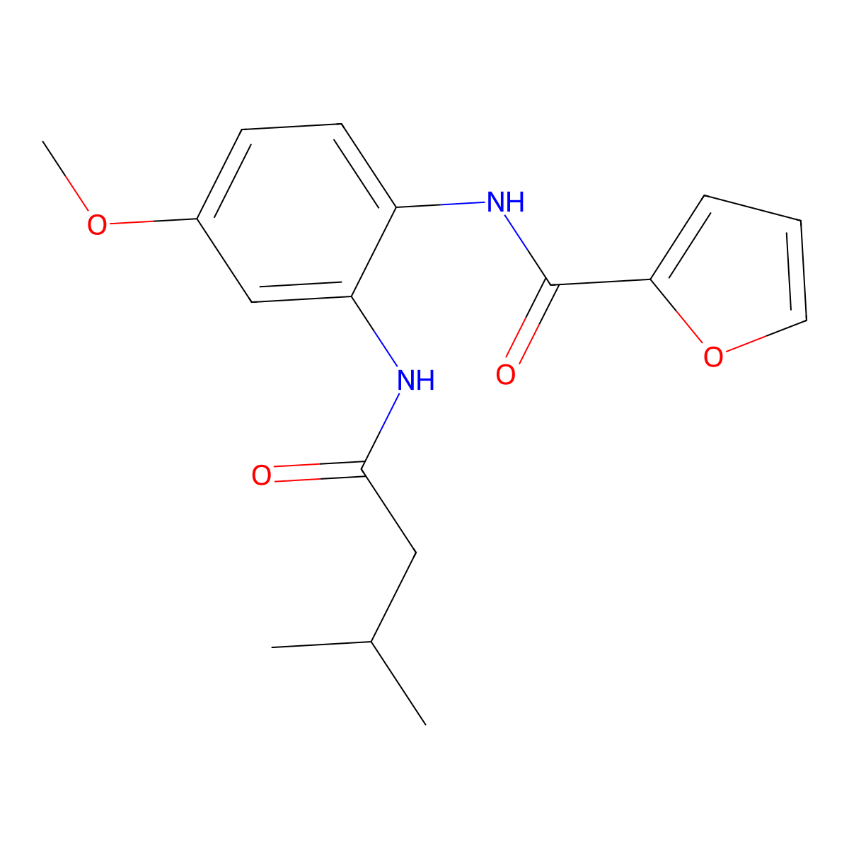 N-[4-methoxy-2-(3-methylbutanoylamino)phenyl]furan-2-carboxamide molecular structure, CAS 831248-39-6