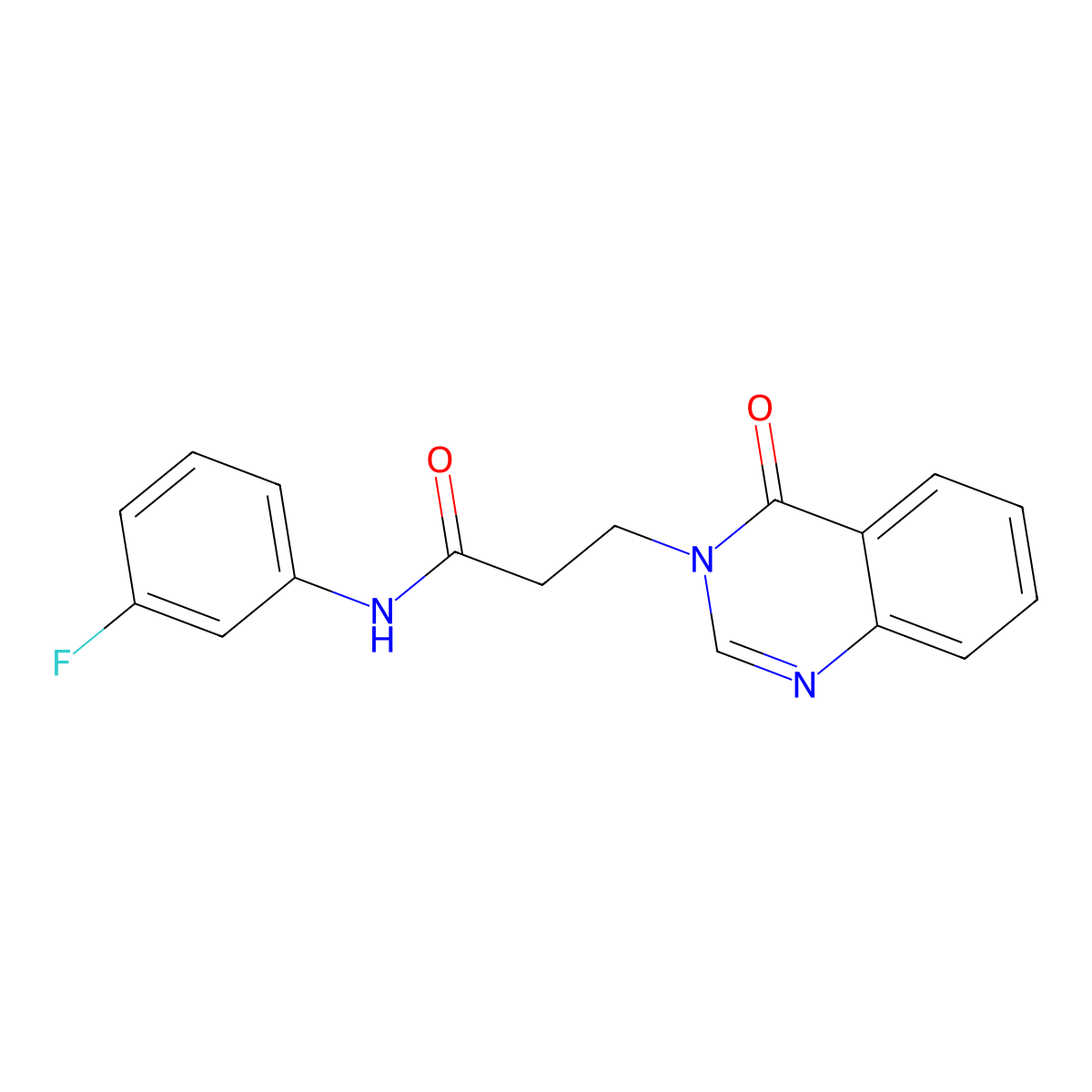 N-(3-fluorophenyl)-3-(4-oxoquinazolin-3-yl)propanamide molecular structure, CAS 831248-44-3