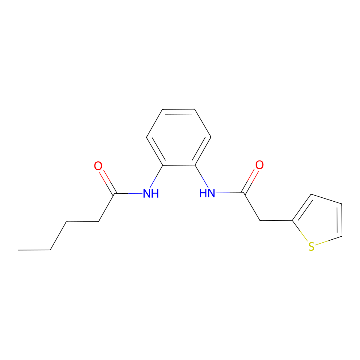 N-{2-[(thiophen-2-ylacetyl)amino]phenyl}pentanamide molecular structure, CAS 831248-56-7