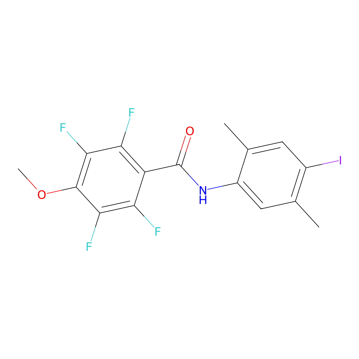 2,3,5,6-tetrafluoro-N-(4-iodo-2,5-dimethylphenyl)-4-methoxybenzamide molecular structure, CAS 831248-75-0