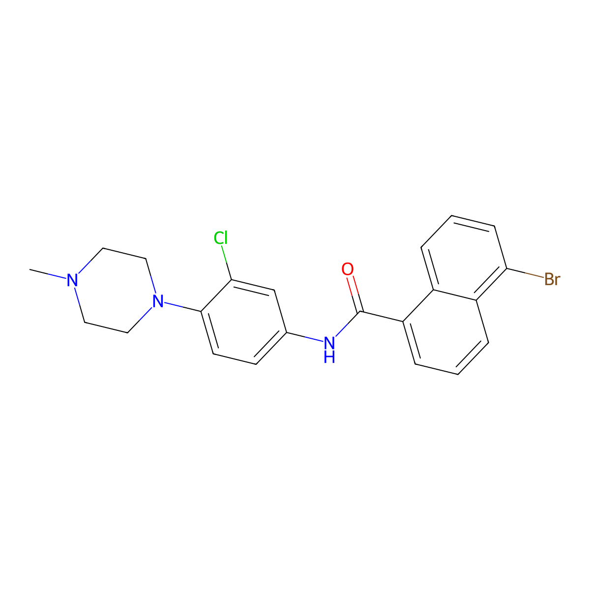 5-bromo-N-[3-chloro-4-(4-methylpiperazin-1-yl)phenyl]naphthalene-1-carboxamide molecular structure, CAS 831248-83-0