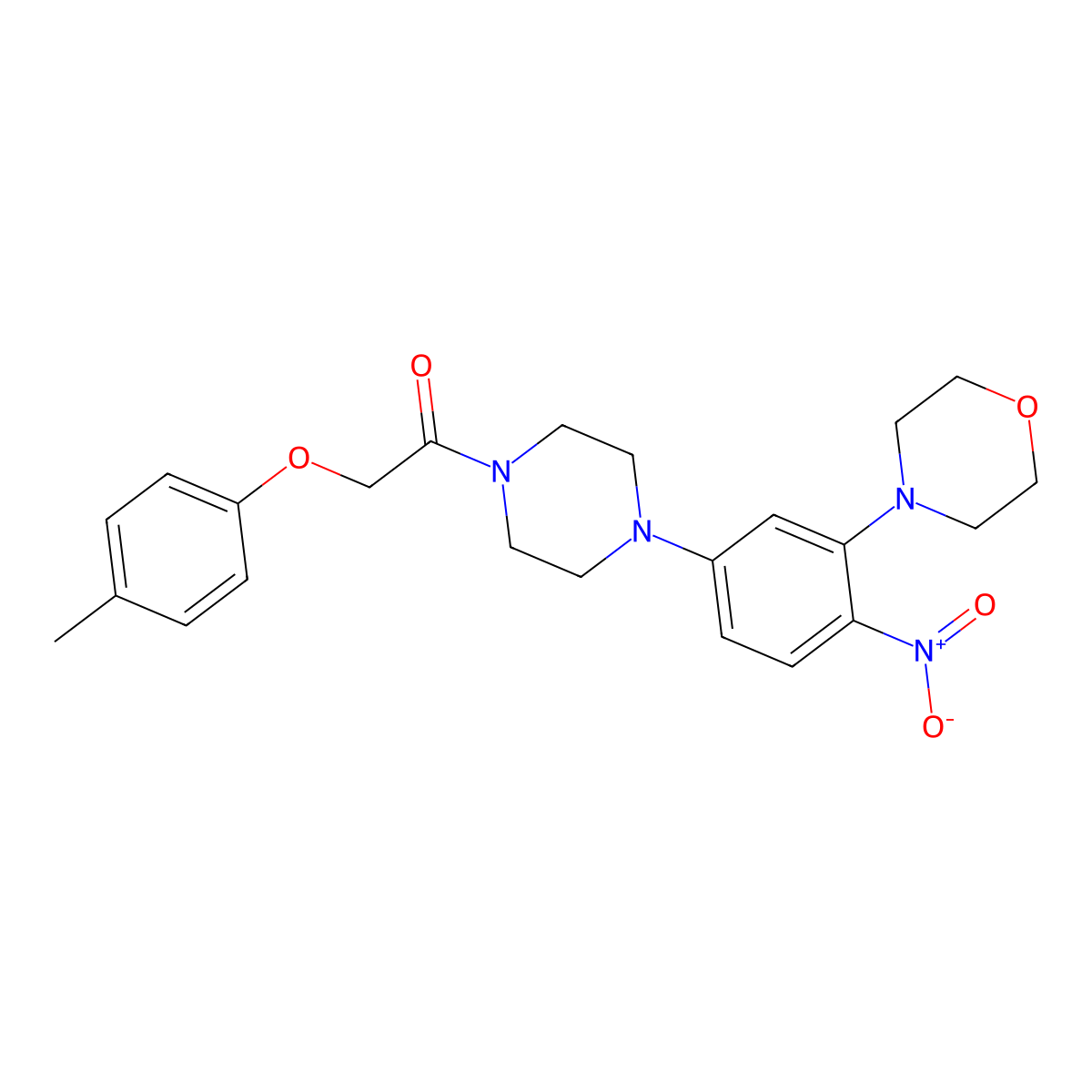 2-(4-Methylphenoxy)-1-[4-(3-morpholin-4-yl-4-nitrophenyl)piperazin-1-yl]ethanone molecular structure, CAS 831248-85-2