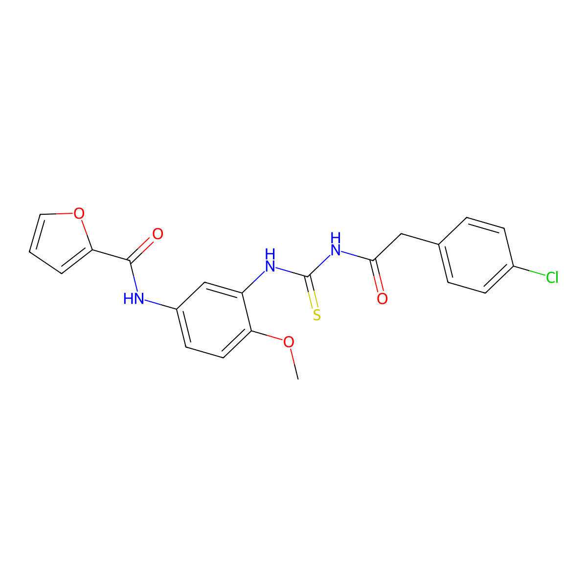 N-[3-[[2-(4-chlorophenyl)acetyl]carbamothioylamino]-4-methoxyphenyl]furan-2-carboxamide molecular structure, CAS 831248-94-3