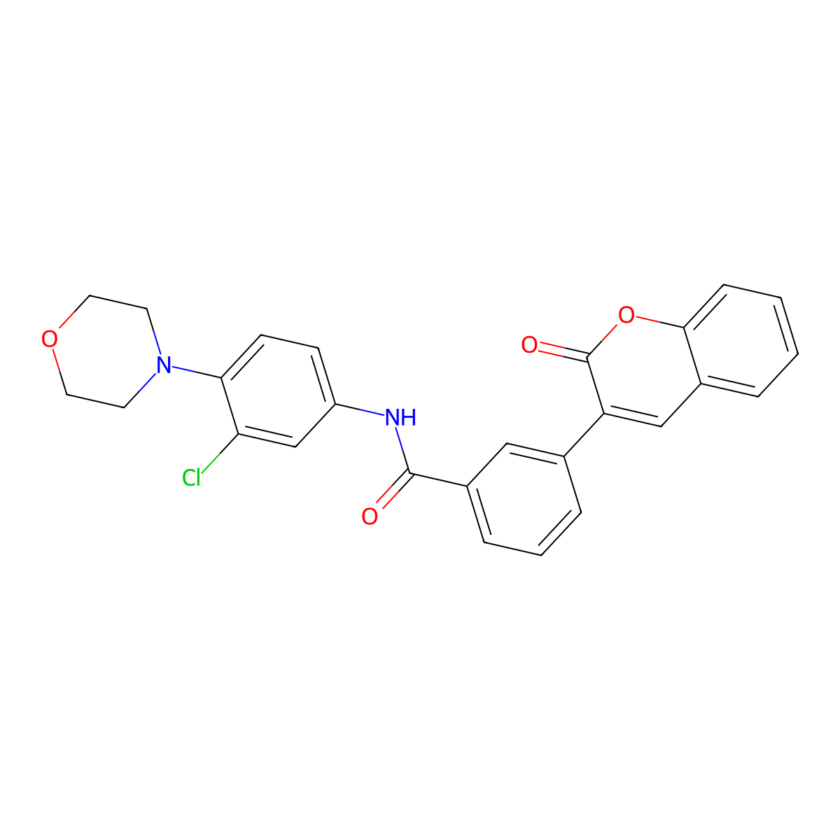 N-(3-chloro-4-morpholin-4-ylphenyl)-3-(2-oxochromen-3-yl)benzamide molecular structure, CAS 831249-17-3