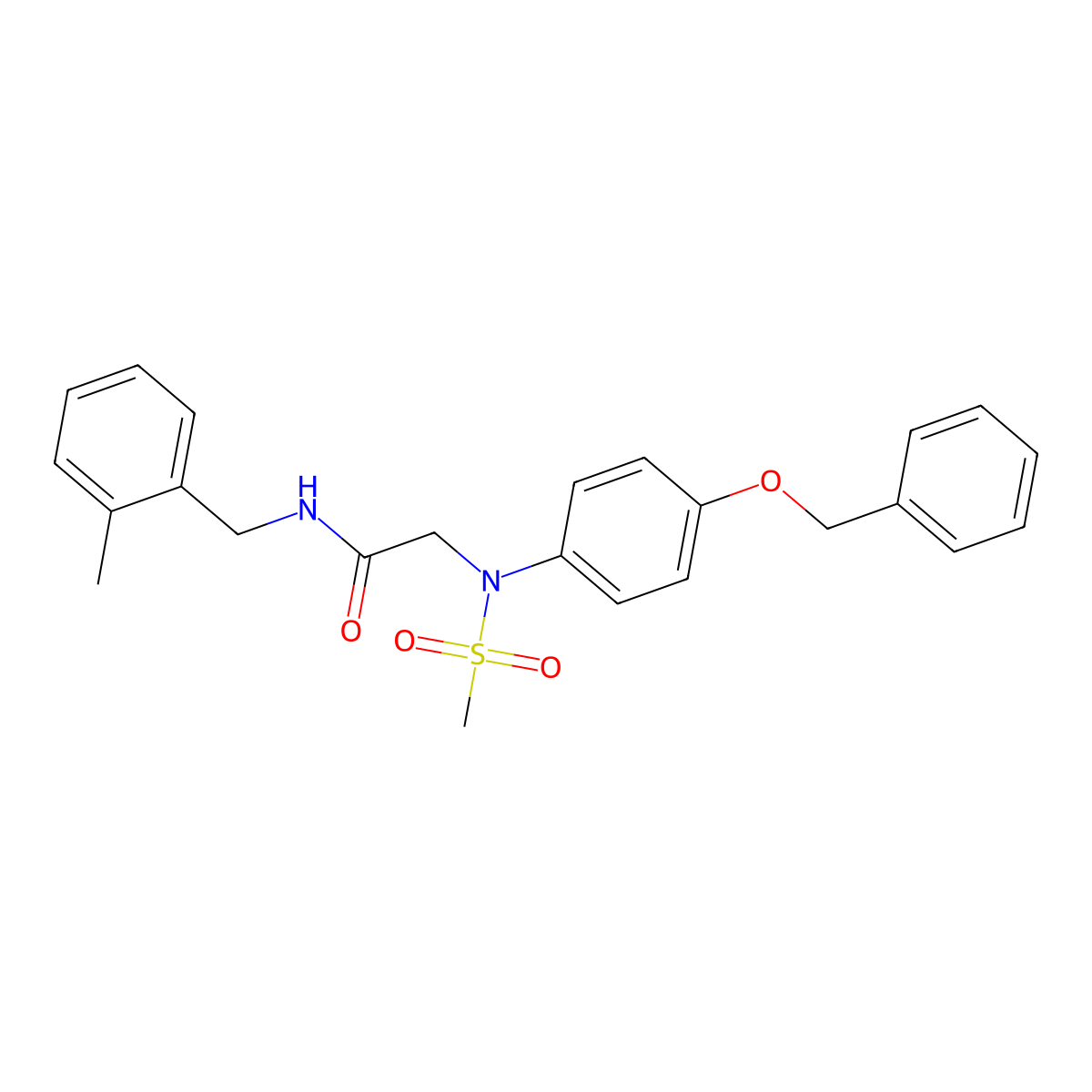 N-[(2-methylphenyl)methyl]-2-(N-methylsulfonyl-4-phenylmethoxyanilino)acetamide molecular structure, CAS 831249-43-5