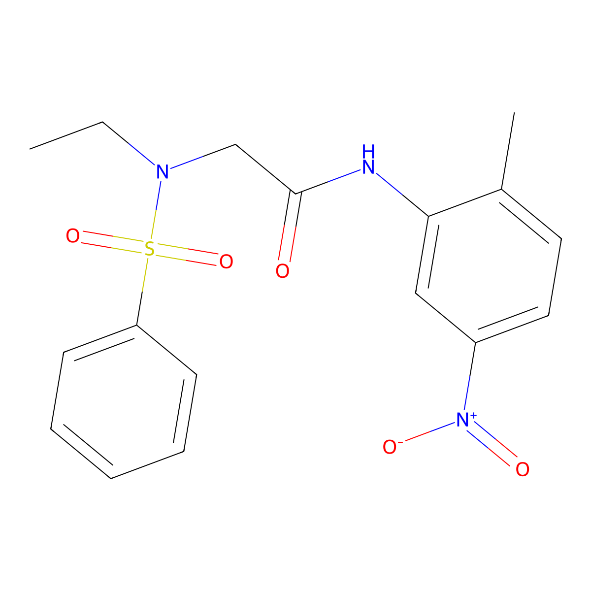 2-[benzenesulfonyl(ethyl)amino]-N-(2-methyl-5-nitrophenyl)acetamide molecular structure, CAS 831249-52-6