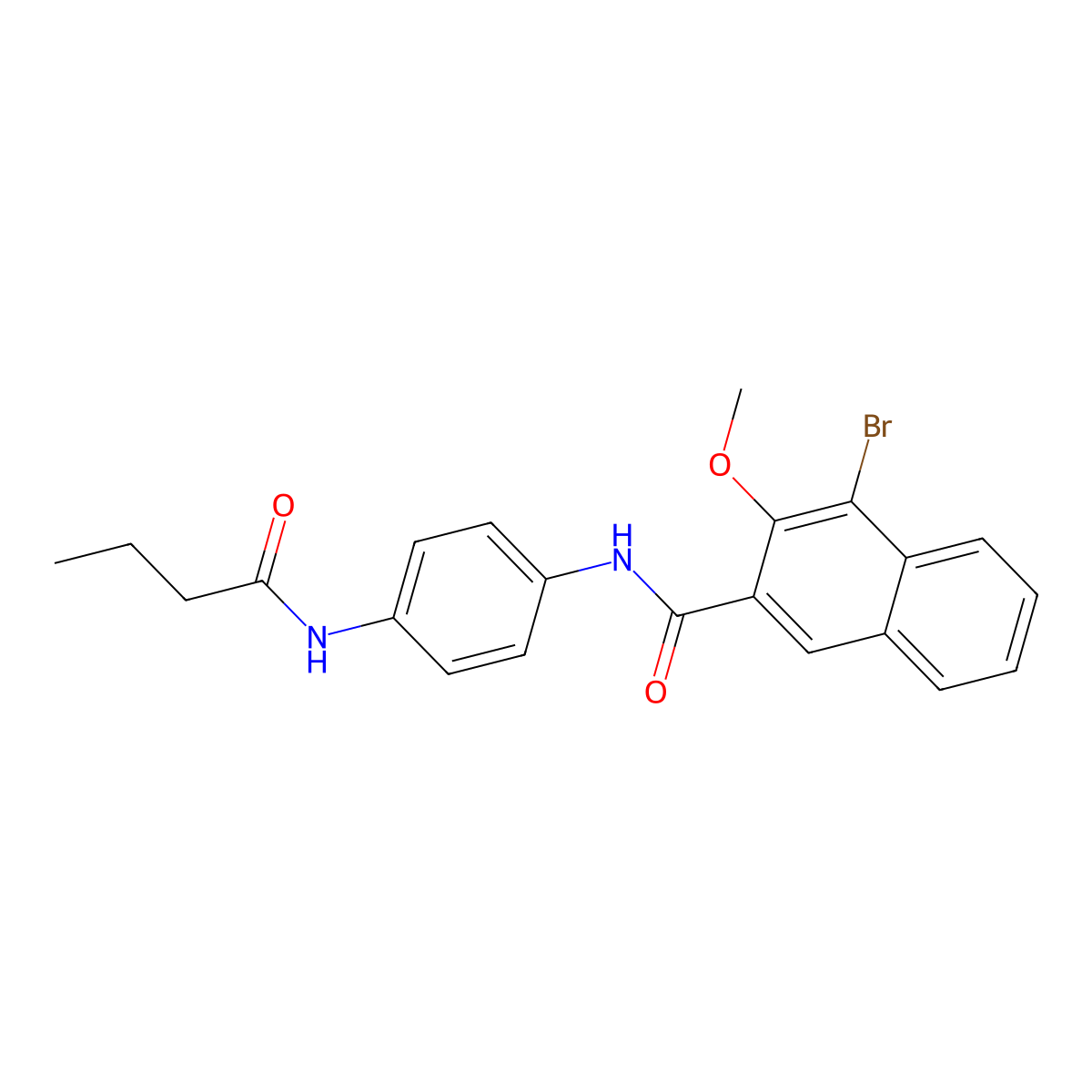 4-bromo-N-[4-(butanoylamino)phenyl]-3-methoxynaphthalene-2-carboxamide molecular structure, CAS 831249-71-9