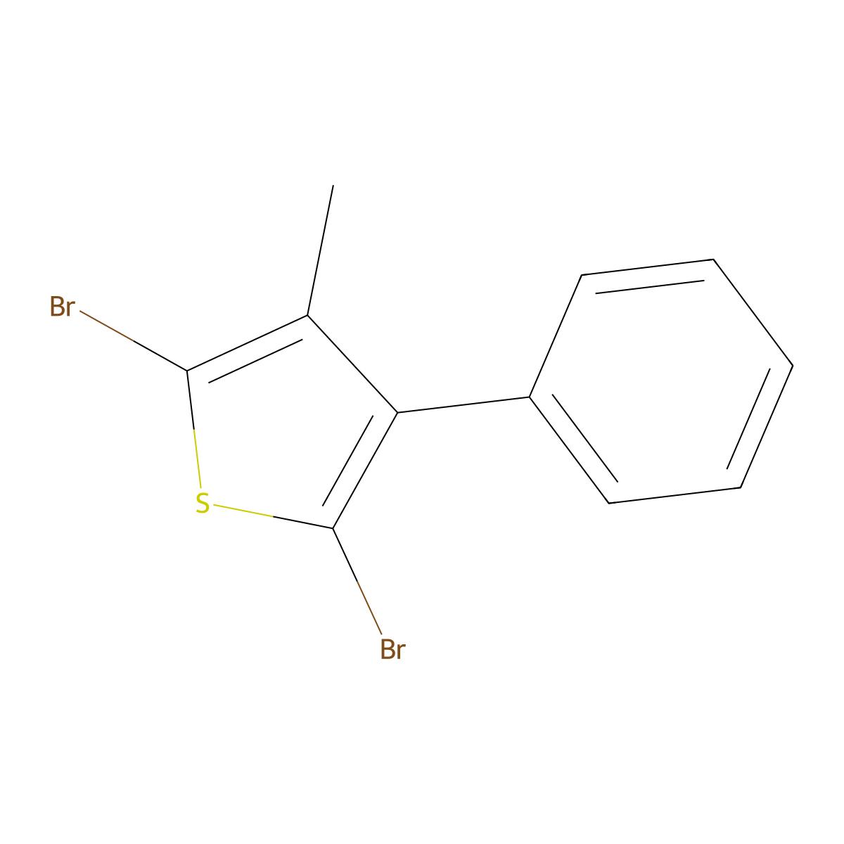 2,5-Dibromo-3-methyl-4-phenylthiophene molecular structure, CAS 83125-20-6