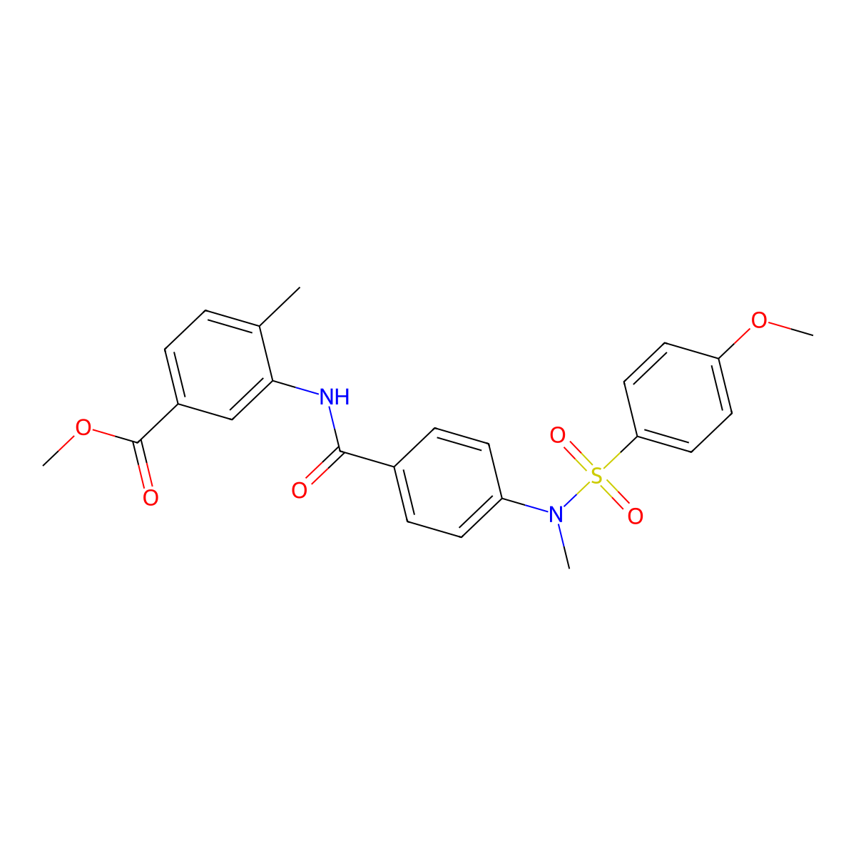 Methyl 3-{[(4-{[(4-methoxyphenyl)sulfonyl](methyl)amino}phenyl)carbonyl]amino}-4-methylbenzoate molecular structure, CAS 831250-02-3