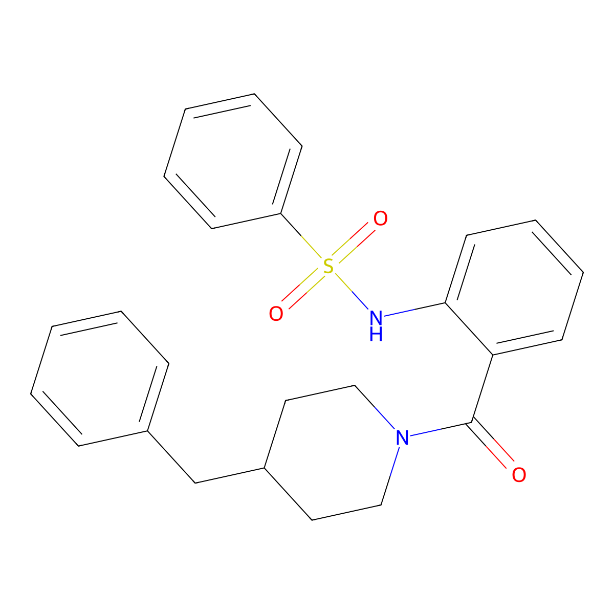 N-[2-(4-benzylpiperidine-1-carbonyl)phenyl]benzenesulfonamide molecular structure, CAS 831250-57-8