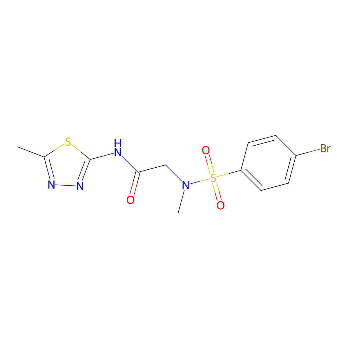 2-[(4-bromophenyl)sulfonyl-methylamino]-N-(5-methyl-1,3,4-thiadiazol-2-yl)acetamide molecular structure, CAS 831251-85-5