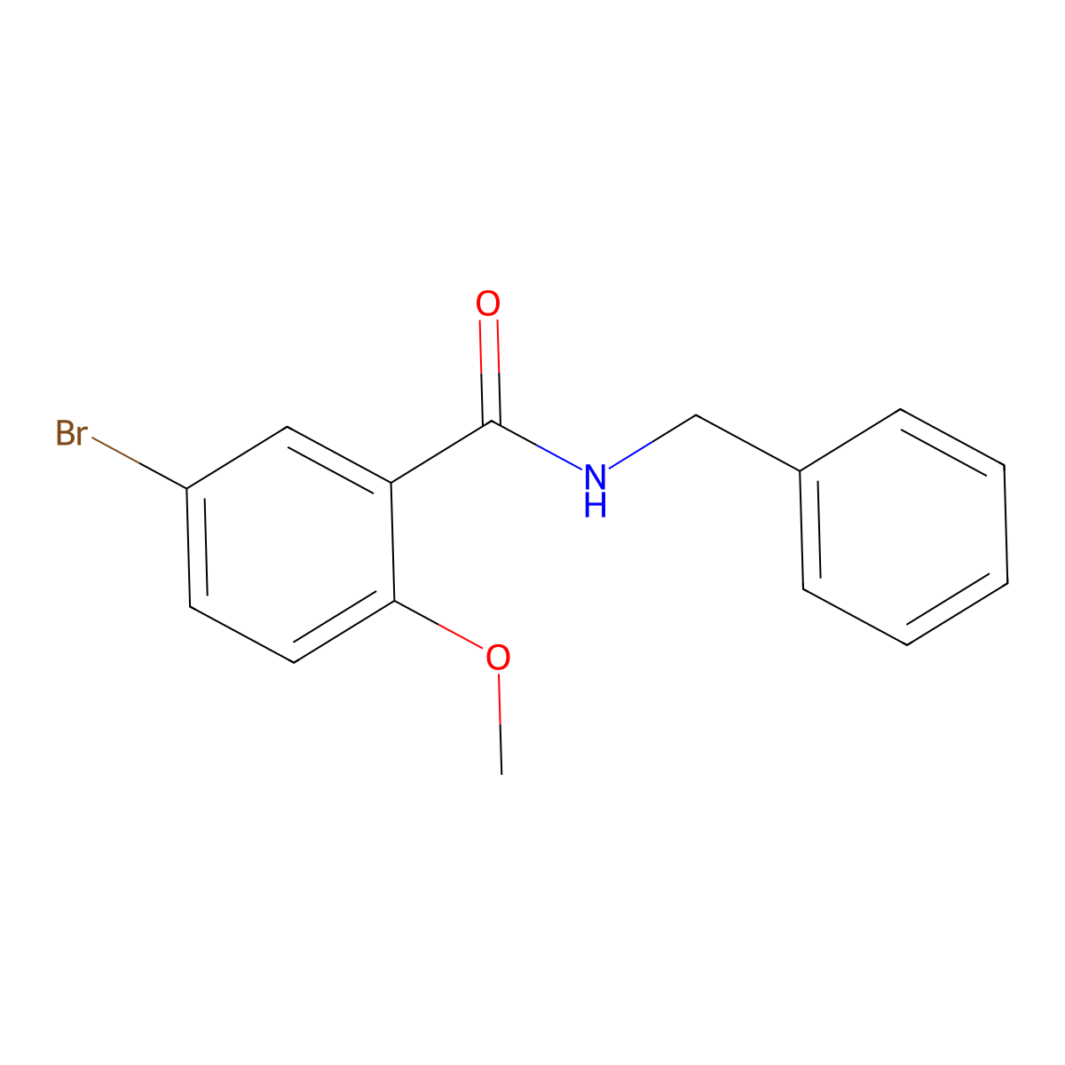 N-benzyl-5-bromo-2-methoxybenzamide molecular structure, CAS 831252-42-7